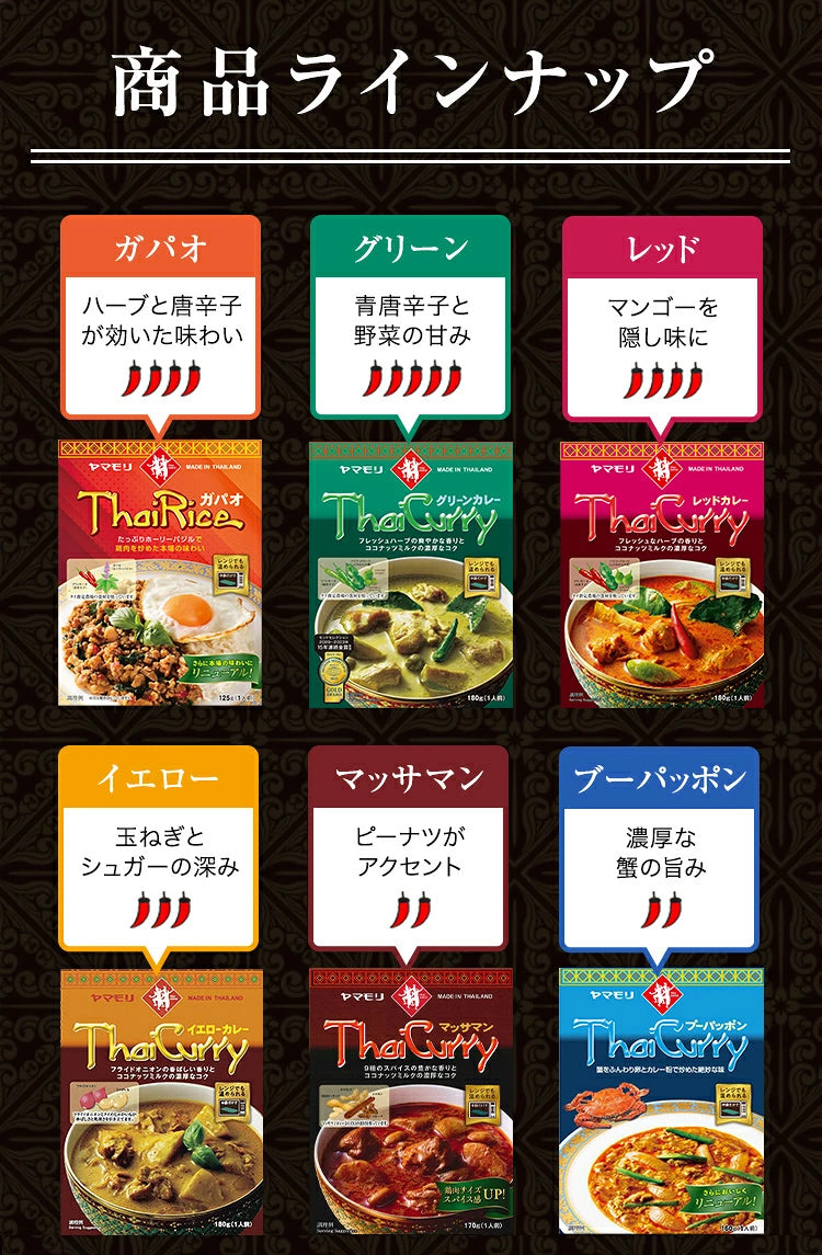 定番タイカレー食べ比べセット(5種×2)｜タイカレー レトルト5種10個